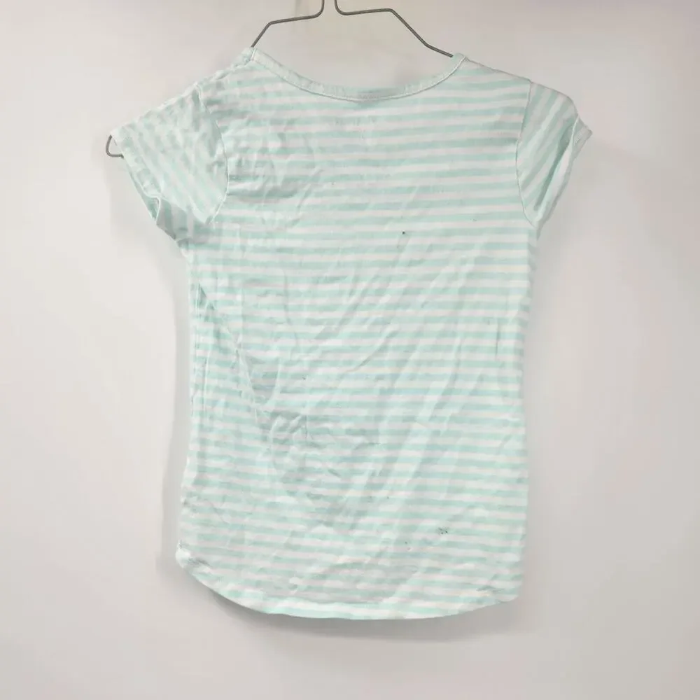 CHILDREN'S PLACE Blue Striped Top Girls Size 7 / 8